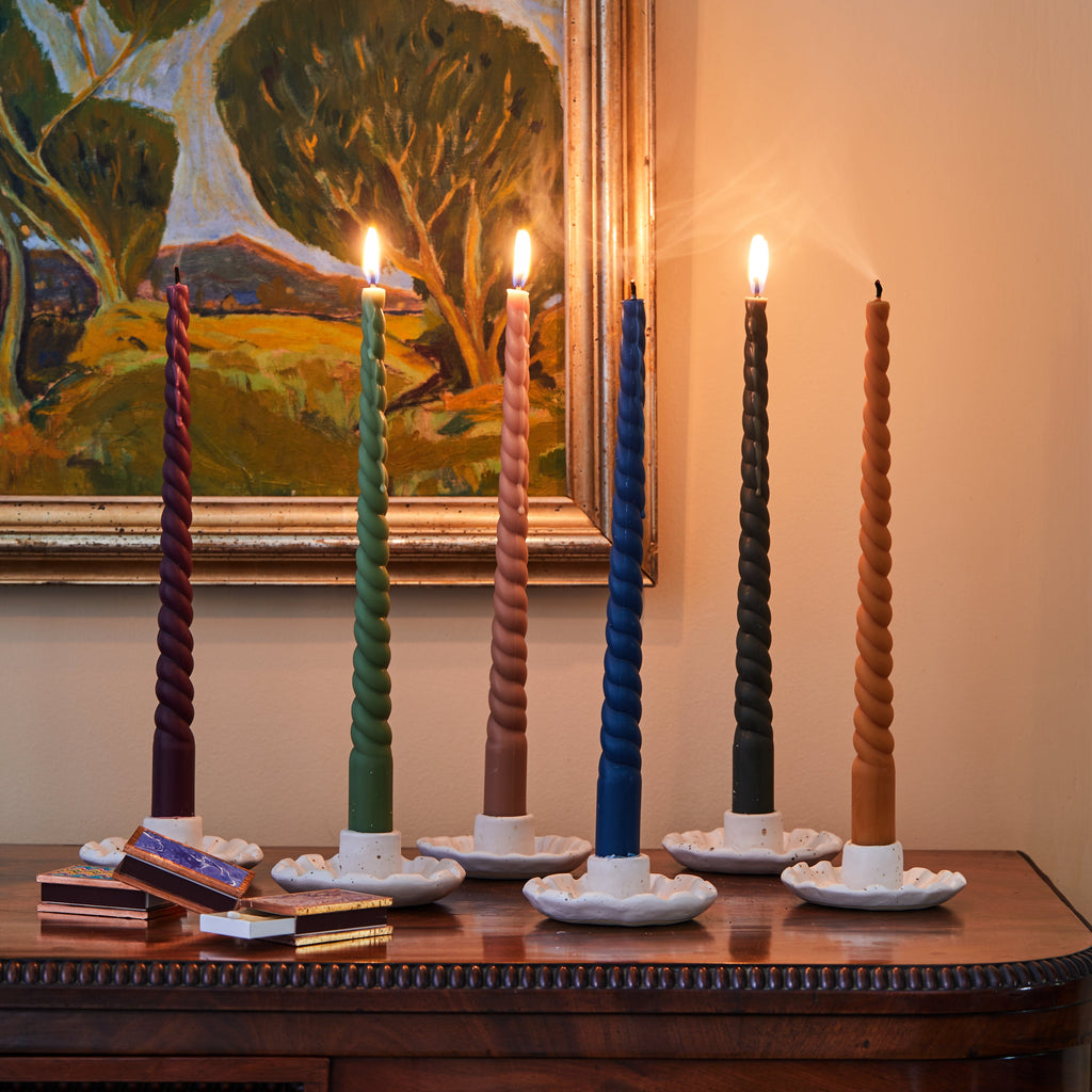 Hand Thrown Fluted Candle Holder