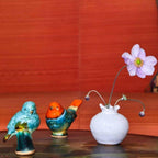 Glazed Terracotta Pomegranate, Small Blue