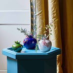 Glazed Terracotta Pomegranate, Small Blue