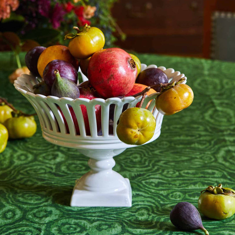 Lisa Fine Linen Moire Tablecloth, Green