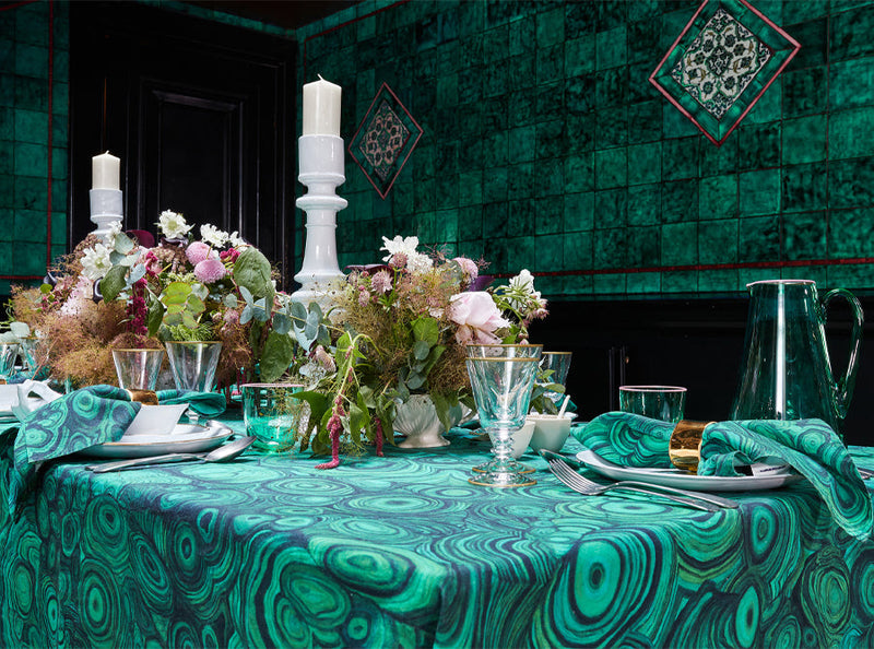Summerill & Bishop Malachite Linen Napkins