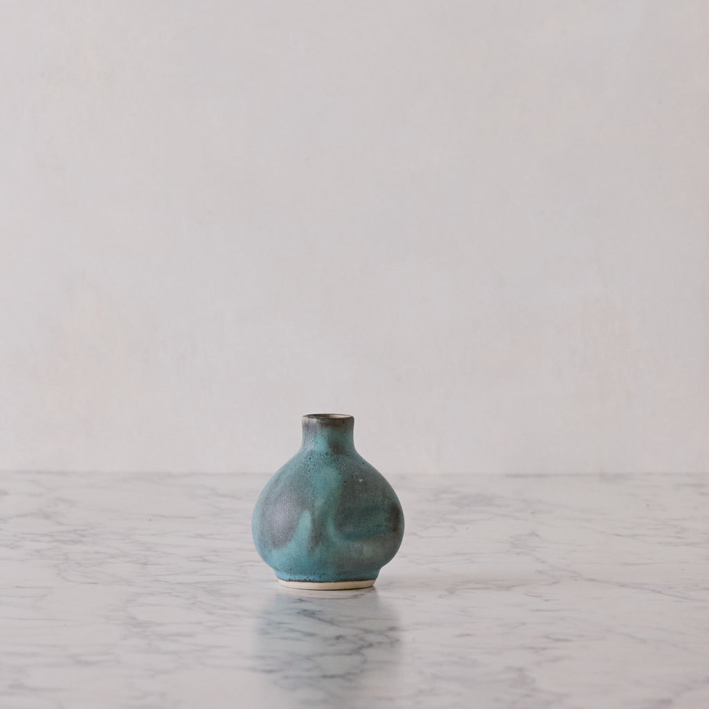Matte Glazed Thumbprint Bulb Vase