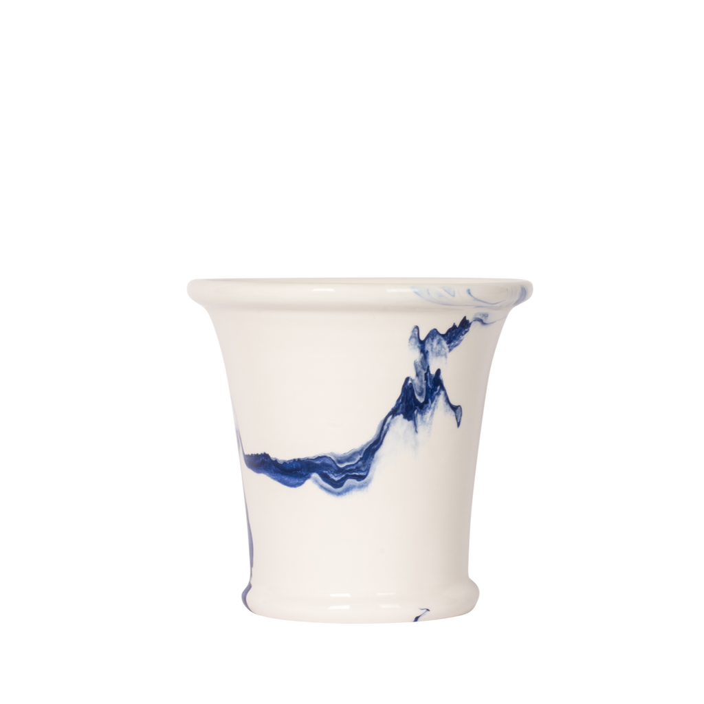 Christopher Spitzmiller Marbled Cachepot, Blue