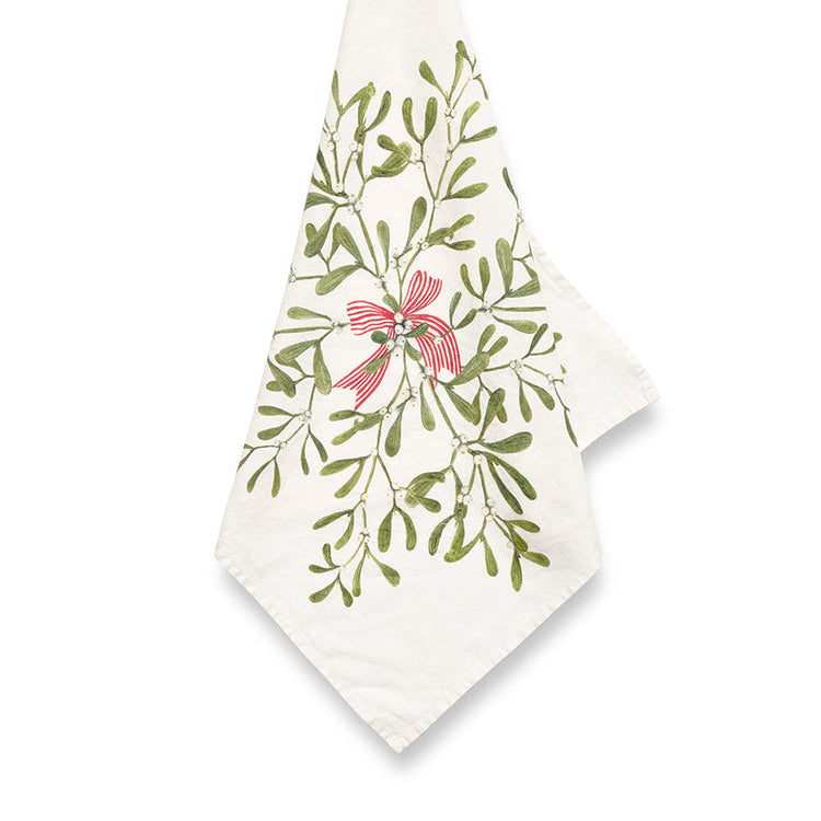 Summerill & Bishop Mistletoe Kiss Linen Napkin