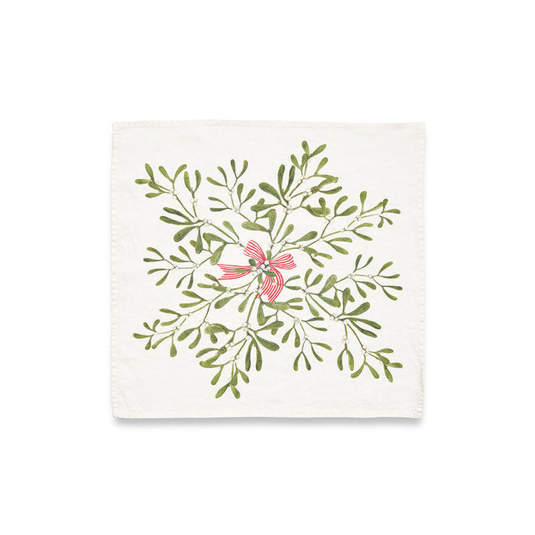 Summerill & Bishop Mistletoe Kiss Linen Napkin