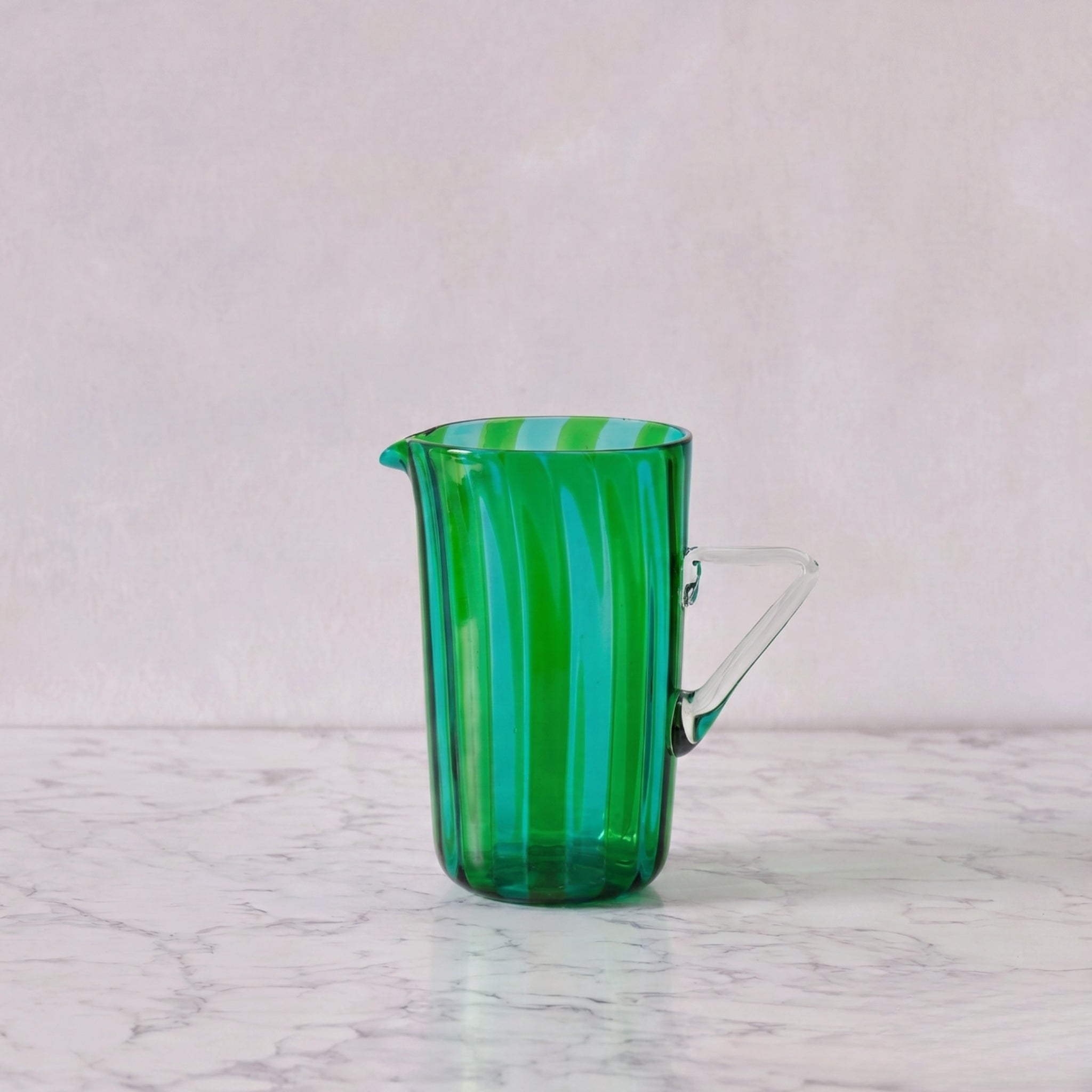 Murano Glass Pitcher, Marine Green & Green