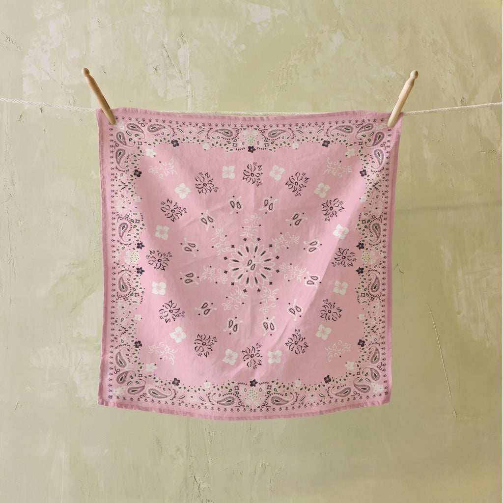 Summerill & Bishop 'Bandana' Linen Napkin in Rose Pink