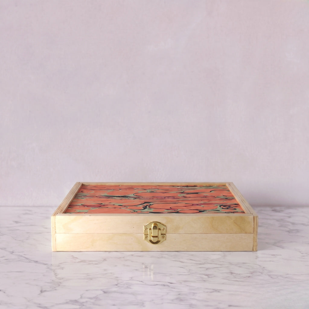 Travel Backgammon Set, Salmon Swirl