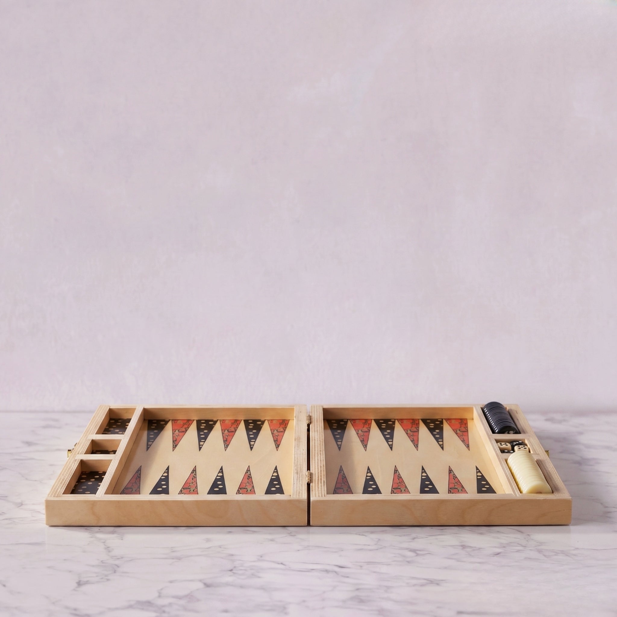 Travel Backgammon Set, Salmon Swirl