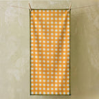 Summerill & Bishop 'Gingham' Linen Tablecloth in Mustard Yellow with Avocado Green Trim