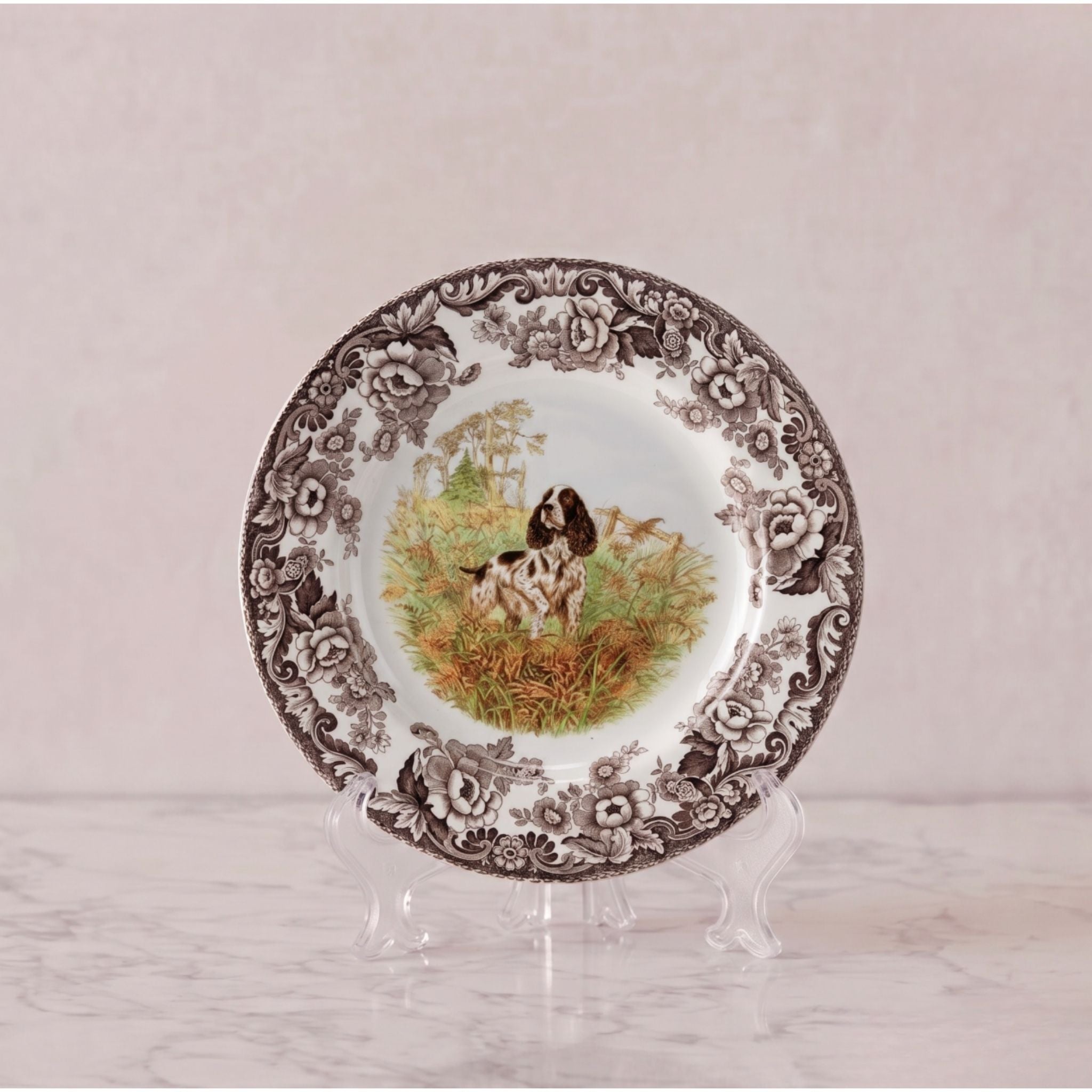 Spode Woodland Plate, English Springer Spaniel