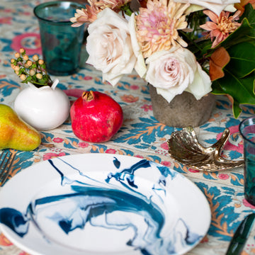 Schuyler Samperton Tablecloth in Woodley, Poppy