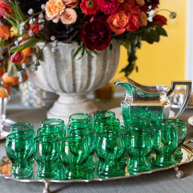 Set of 2 Green Goblets