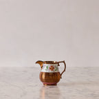 Antique English Lusterware Pitcher, Copper with Ribbed Wildflower Motif