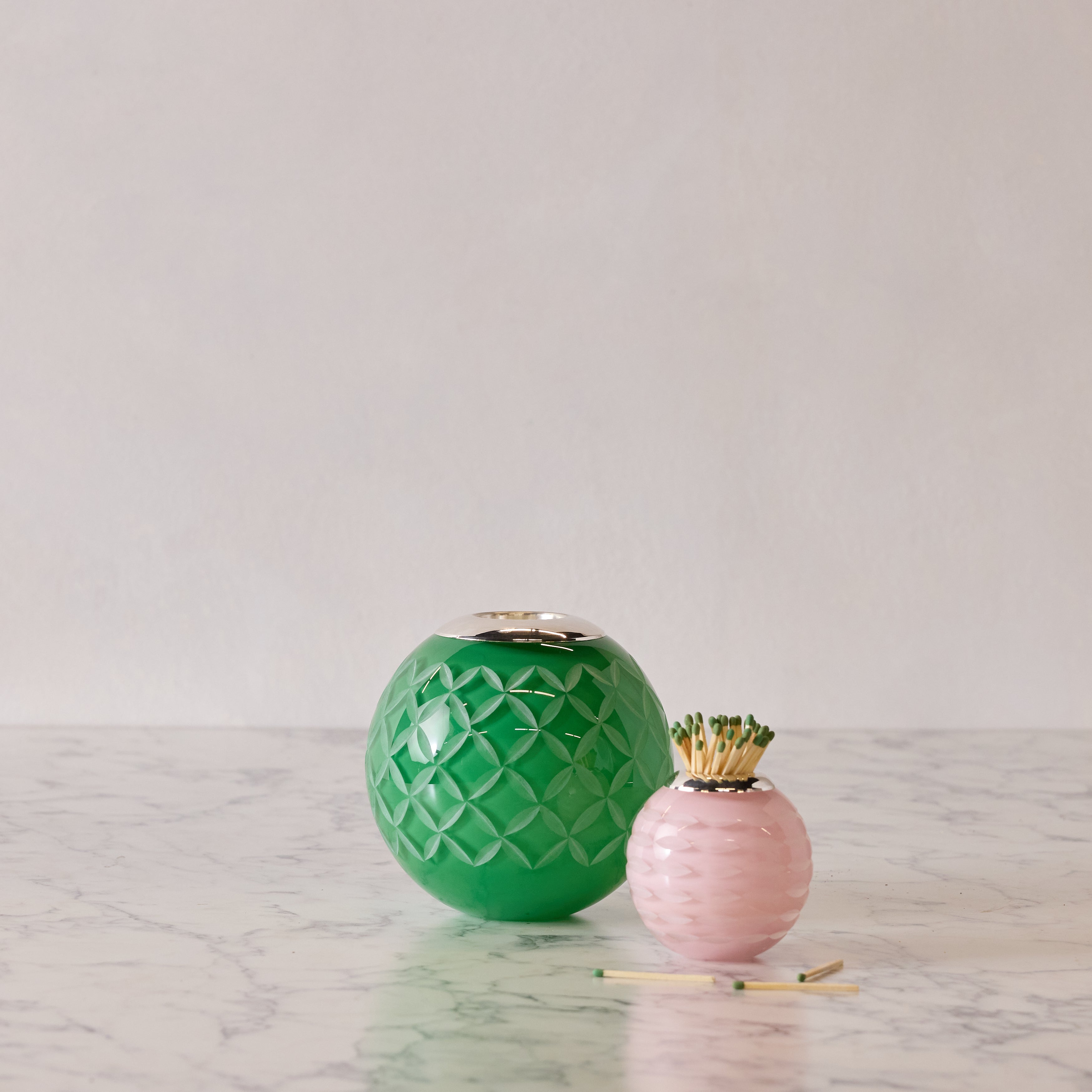 Large Crystal & Sterling Match Striker, Emerald