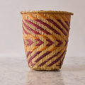 Vintage Mississippi Choctaw Basket, Red & Apricot
