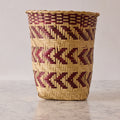 Vintage Mississippi Choctaw Basket, Maroon