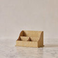 Block-Printed Letter Holder, Yellow & Maroon Pinstripe