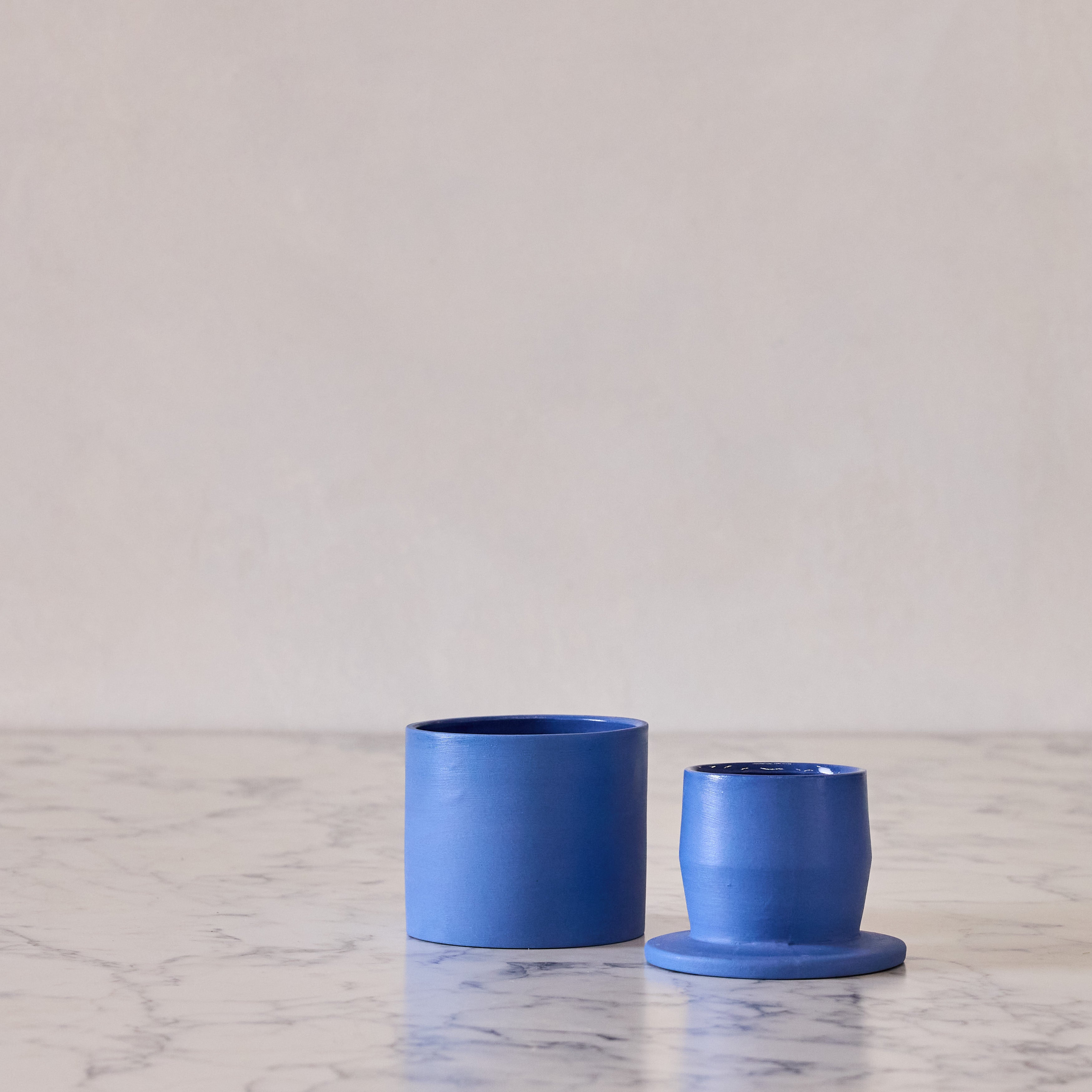 Ceramic Butter Keeper in Matte Cobalt