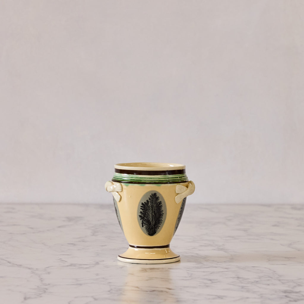 Mochaware Urn Vase, Yellow
