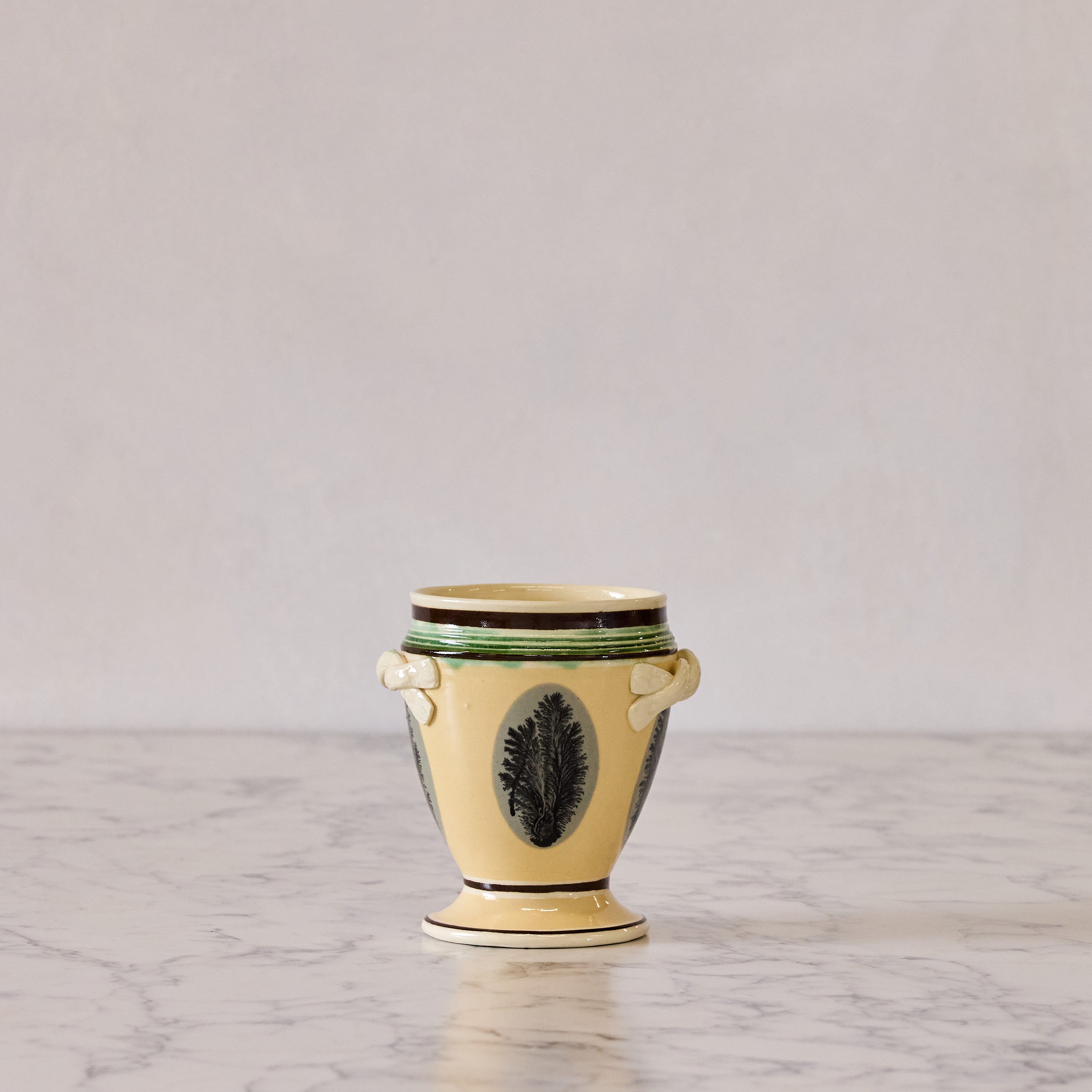 Mochaware Urn Vase, Yellow