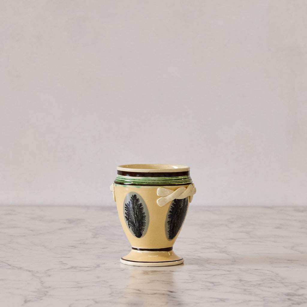 Mochaware Urn Vase, Yellow