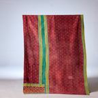 Vintage Indian Kantha Quilt, Indigo & Blush