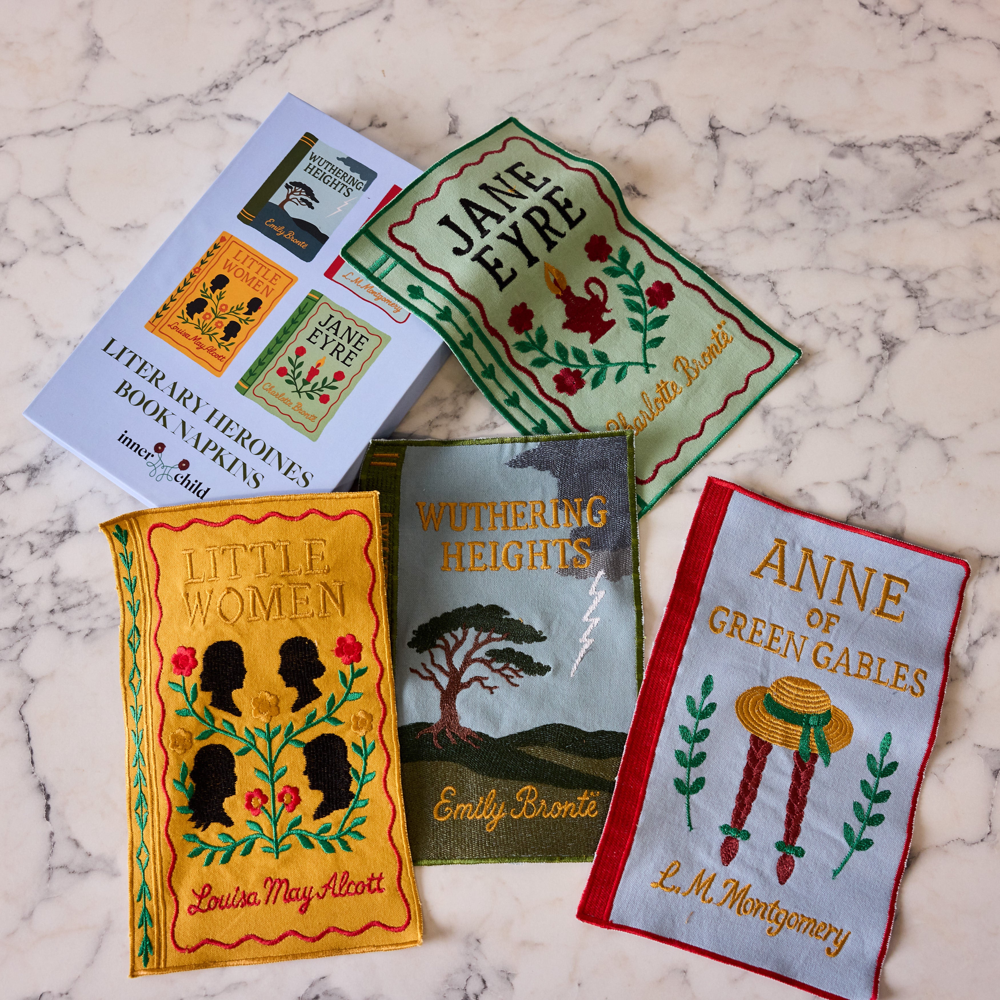 Literary Heroines Embroidered Cocktail Napkins