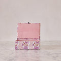 Block-Print Keepsake Box in Pink Trellis, Large