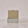 Block-Print Keepsake Box in Blue Floral, Large