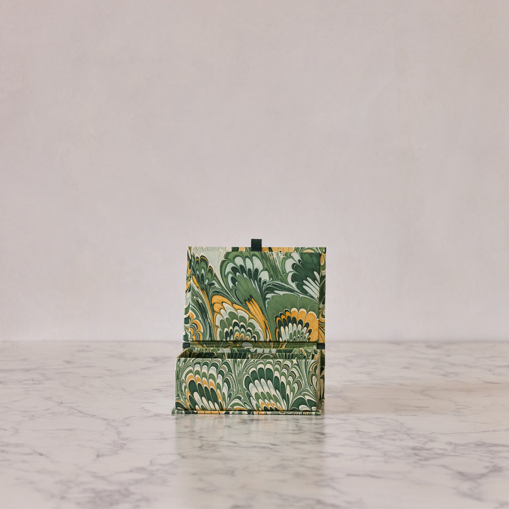 Marbled Keepsake Box in Peacock, Small