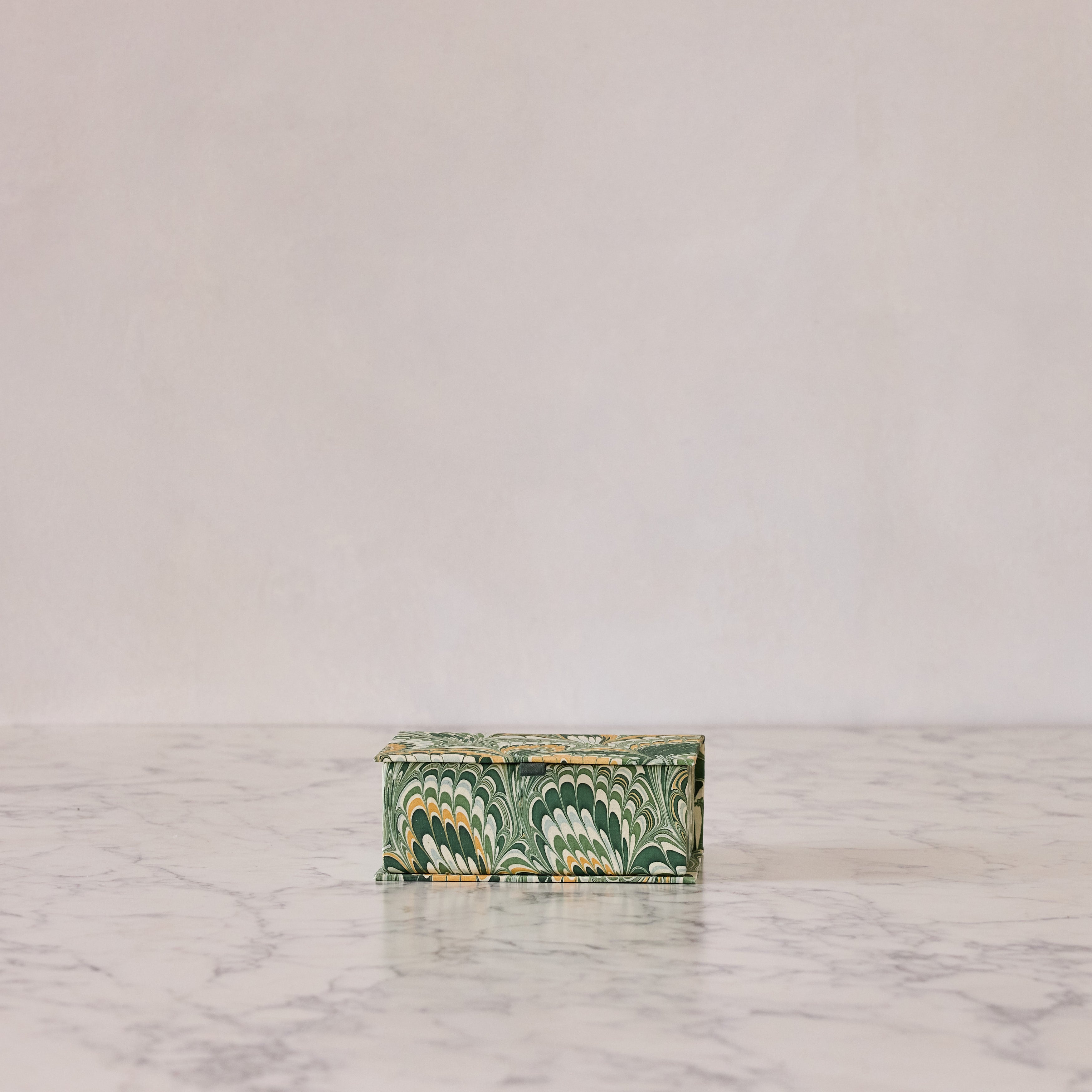 Marbled Keepsake Box in Peacock, Small