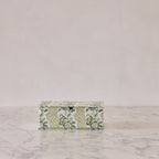 Block-Print Keepsake Box in Green Trellis, Large