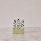 Block-Print Keepsake Box in Green Trellis, Small