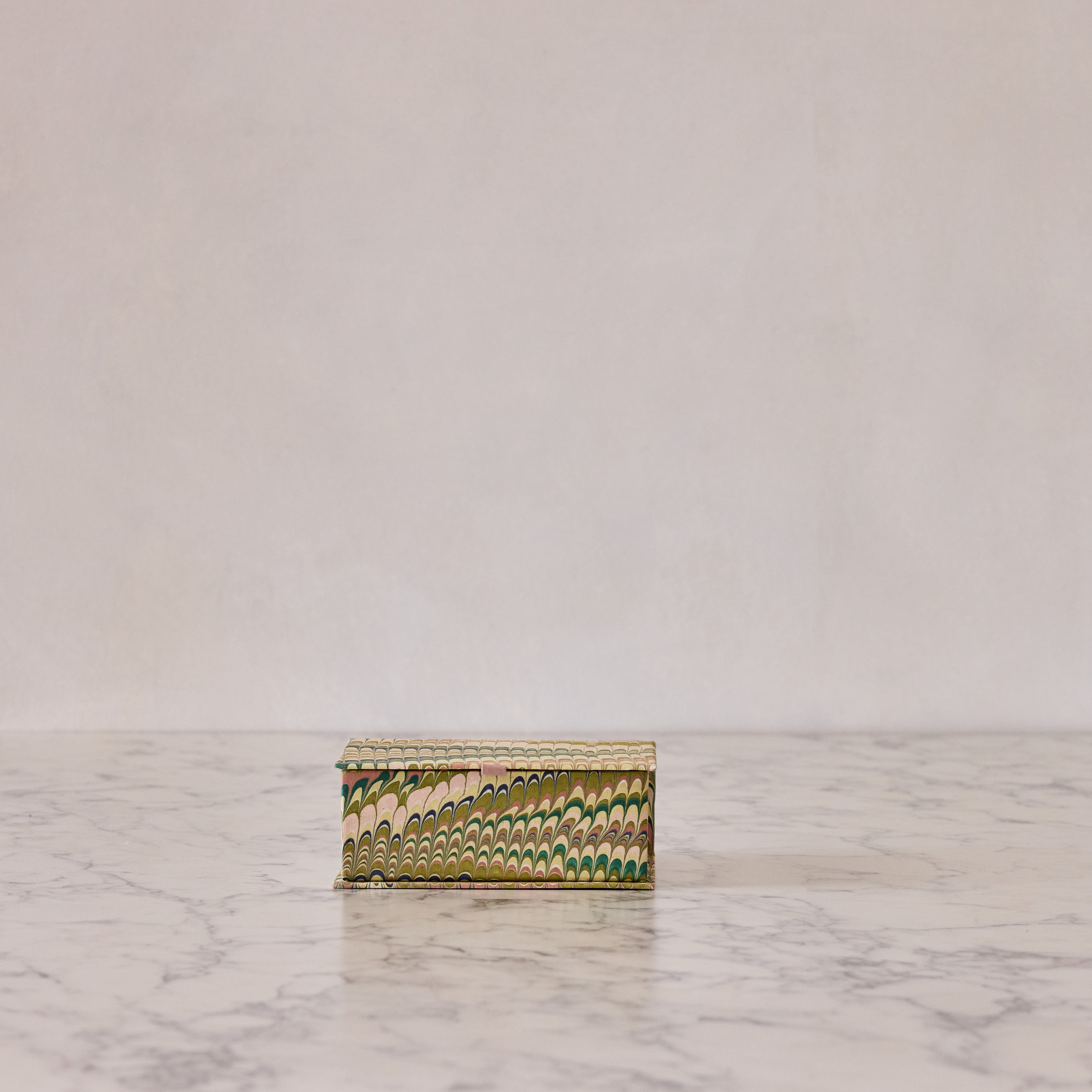Block-Print Keepsake Box in Moss, Small