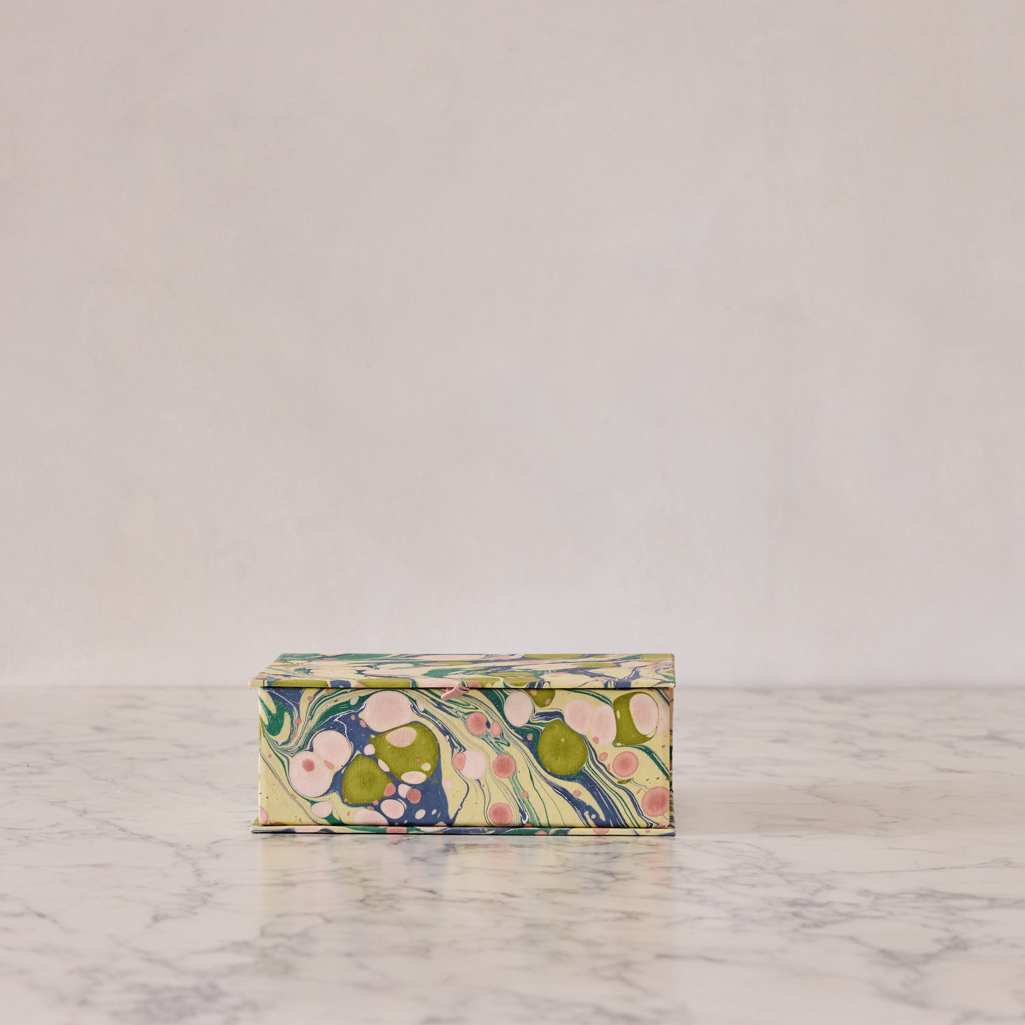Block-Print Keepsake Box in Moss, Large