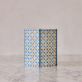 Block-Printed Hexagonal Collapsible Waste Basket, Spring Bloom Blue