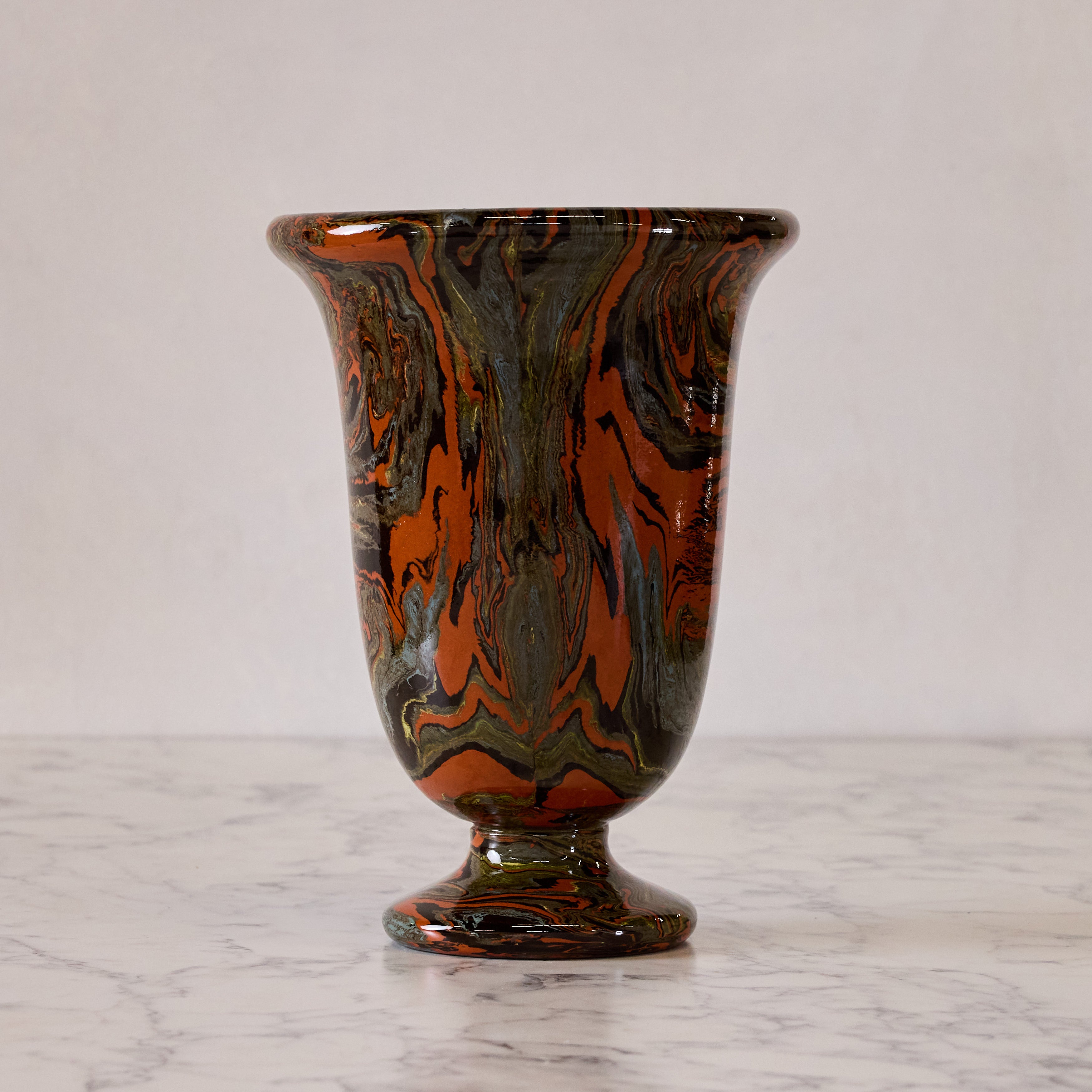 Large French Marbled Vase