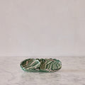Marbled Oval Scalloped Tray Set, Green & Pink