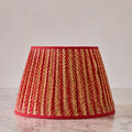 14" Lamp Shade in Hand-Blocked Silk, Flame Stitch