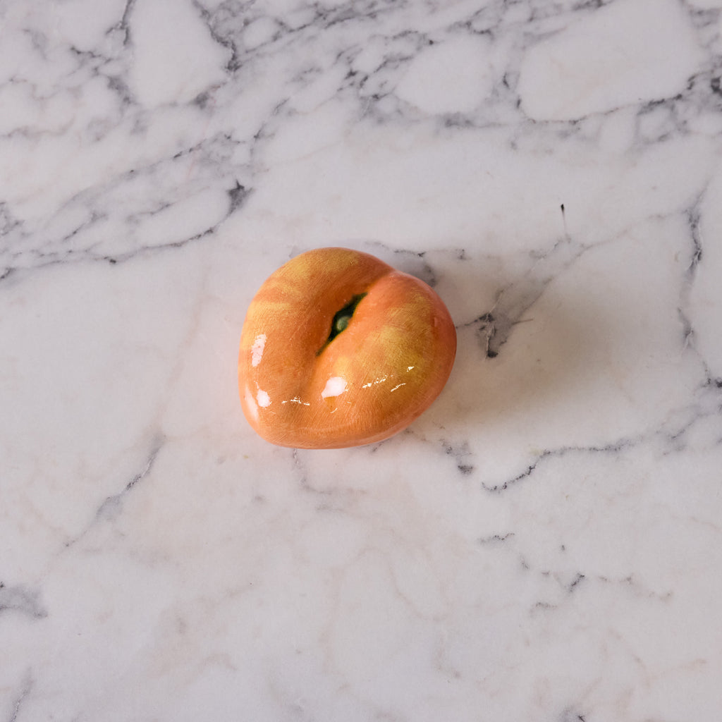 Hand Enameled Ceramic Peach