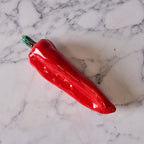Hand Enameled Ceramic Red Chili Pepper, Large