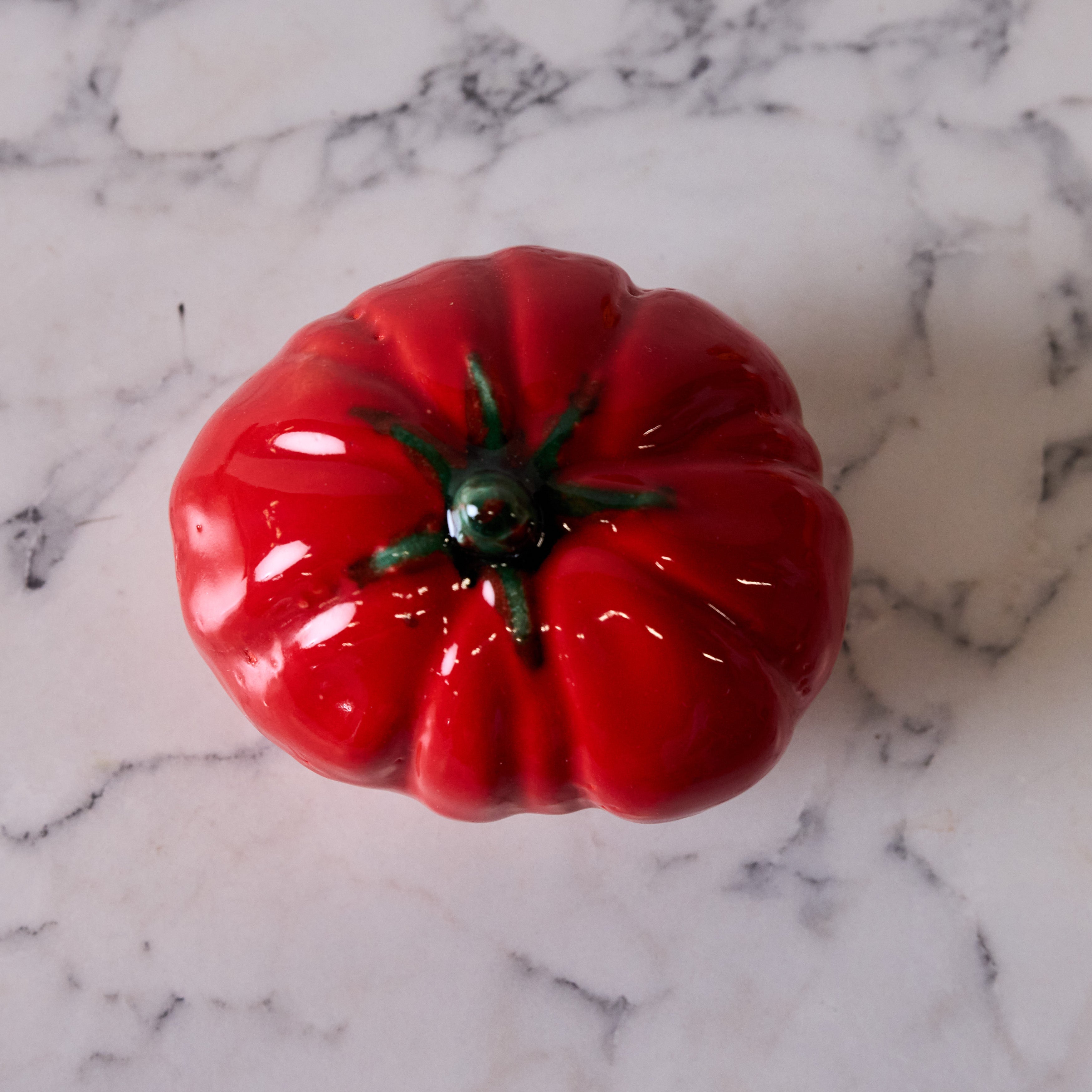 Hand Enameled Ceramic Tomato