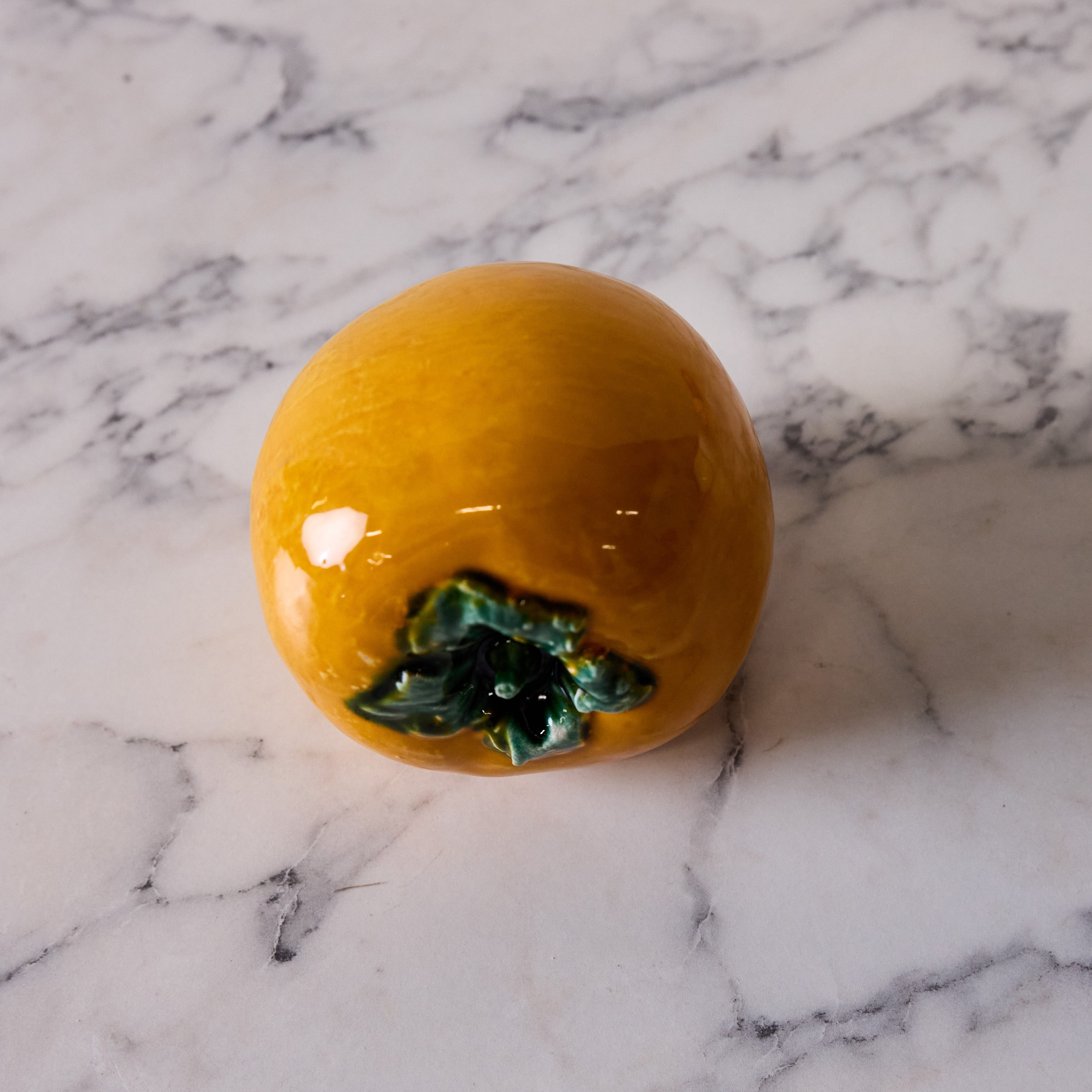 Hand Enameled Ceramic Persimmon