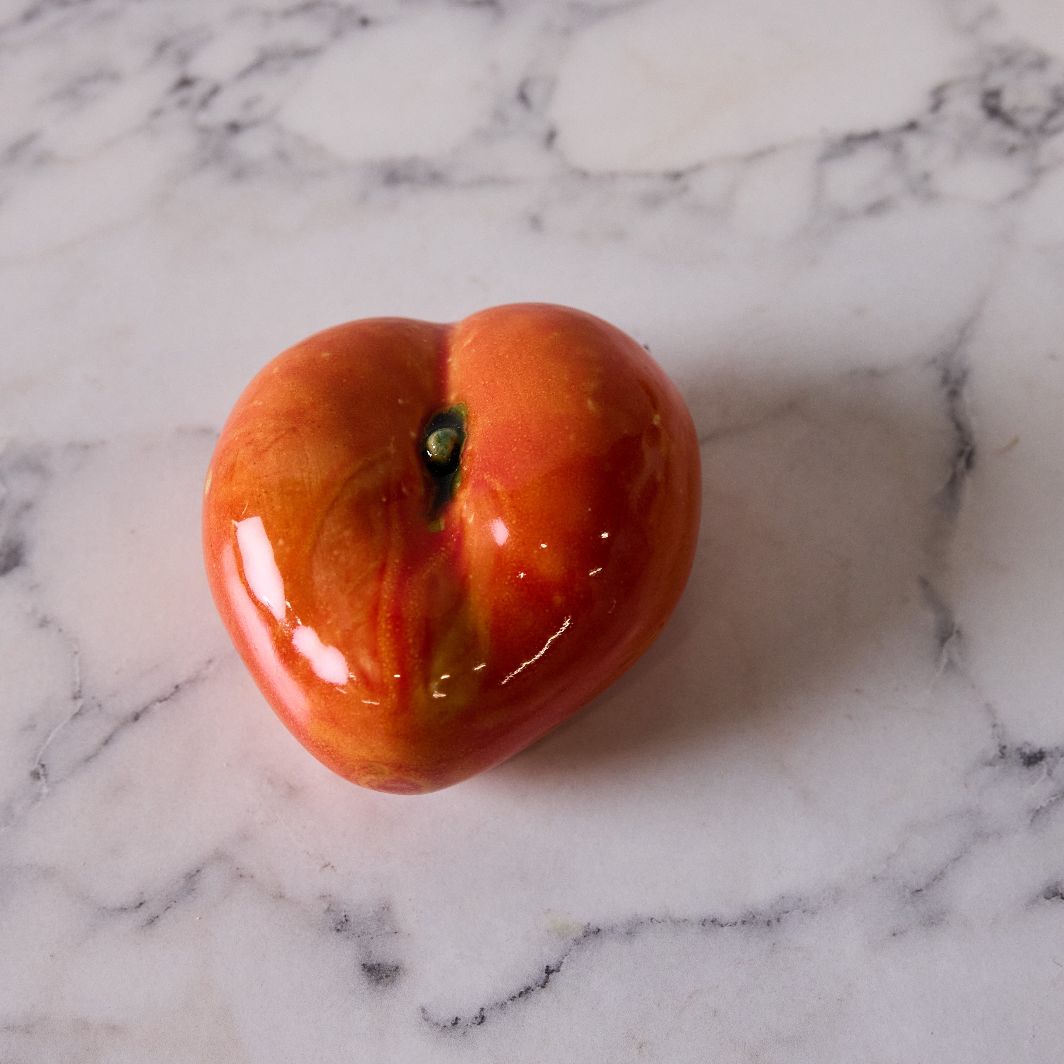 Hand Enameled Ceramic Peach