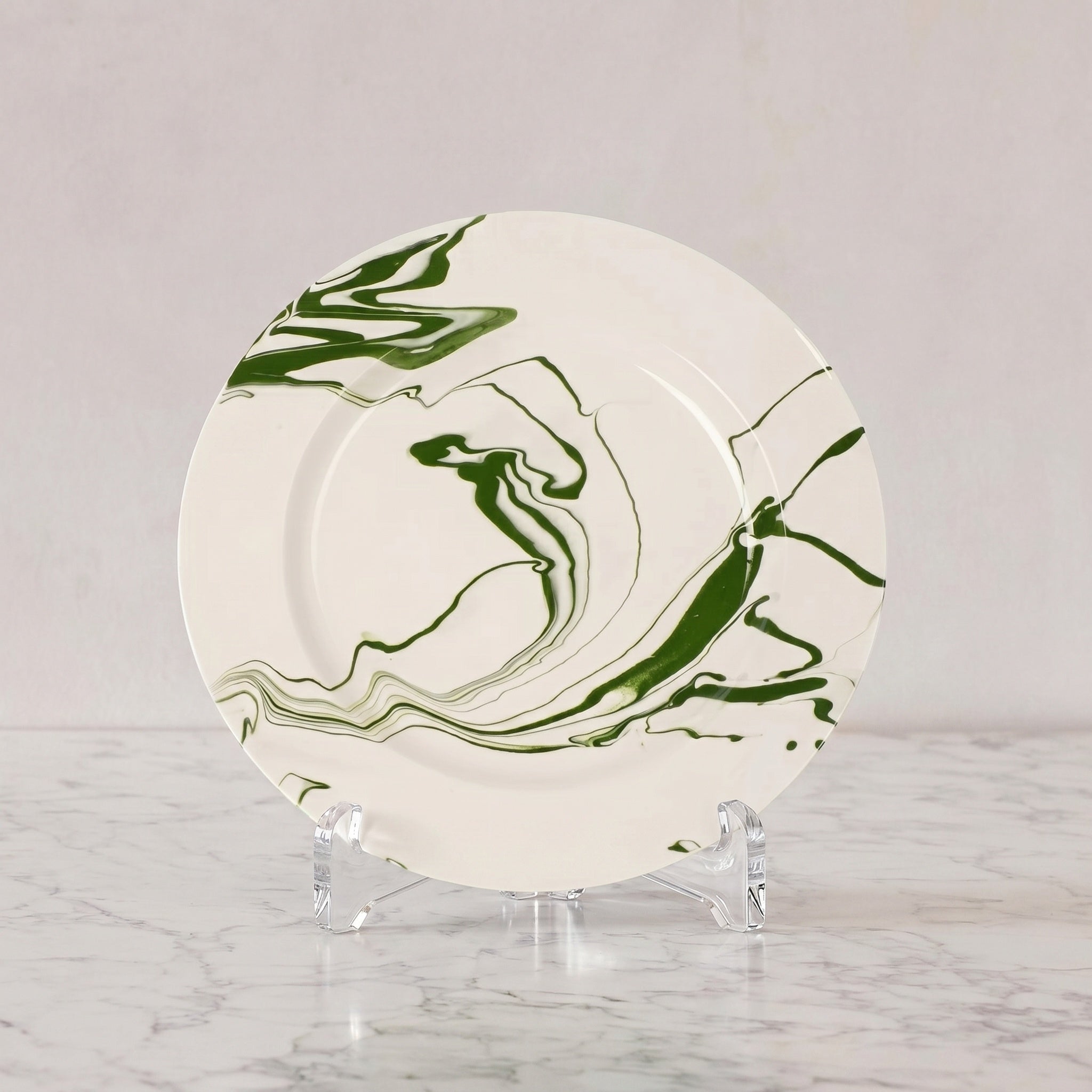 Christopher Spitzmiller Marble Dinner Plate, Dark Green