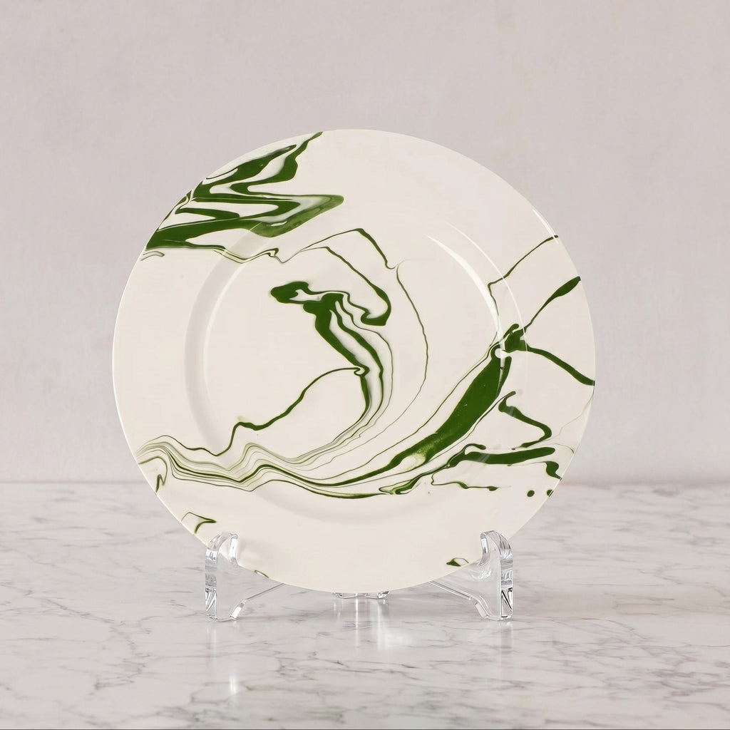 Christopher Spitzmiller Marble Dinner Plate, Dark Green