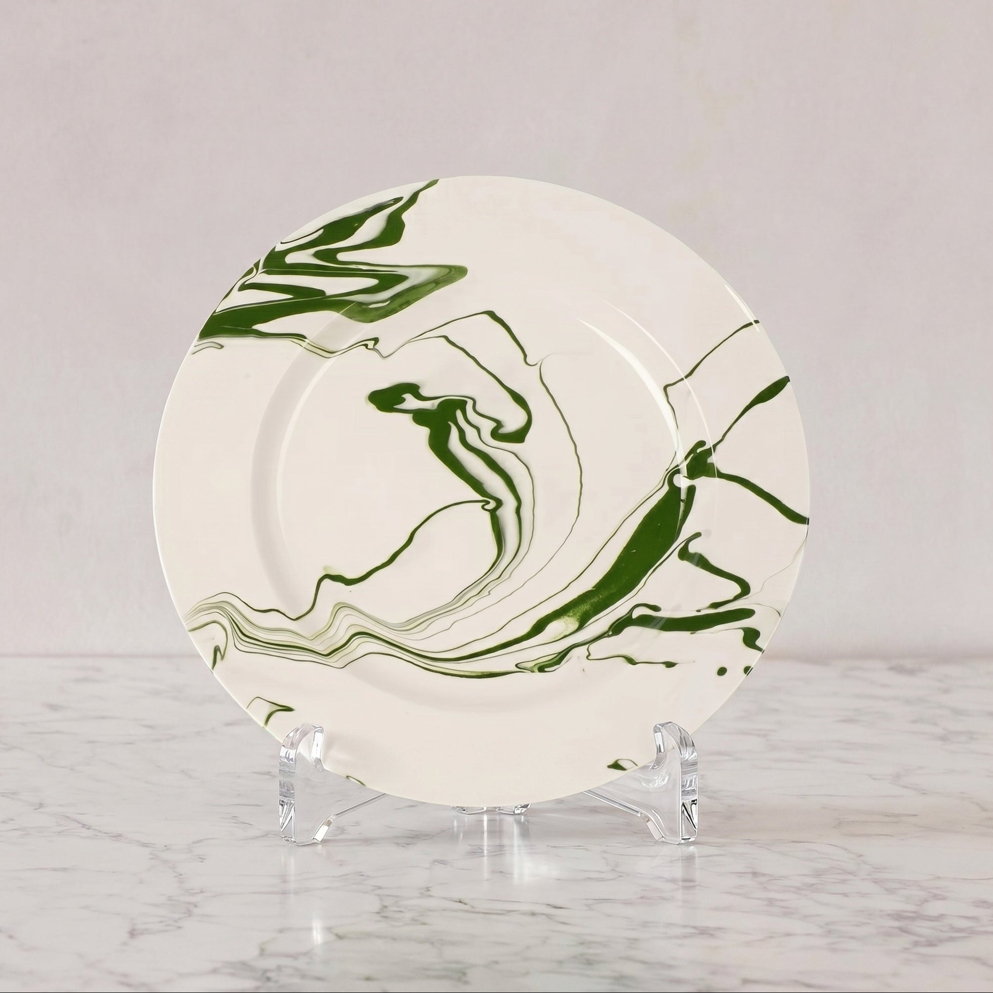 Christopher Spitzmiller Marble Dinner Plate, Dark Green