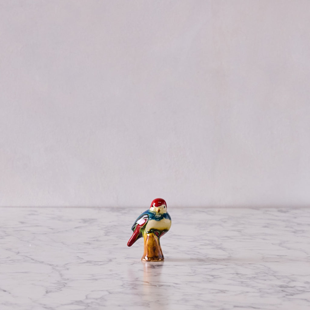 Songbird on Branch, Cayenne & Cobalt