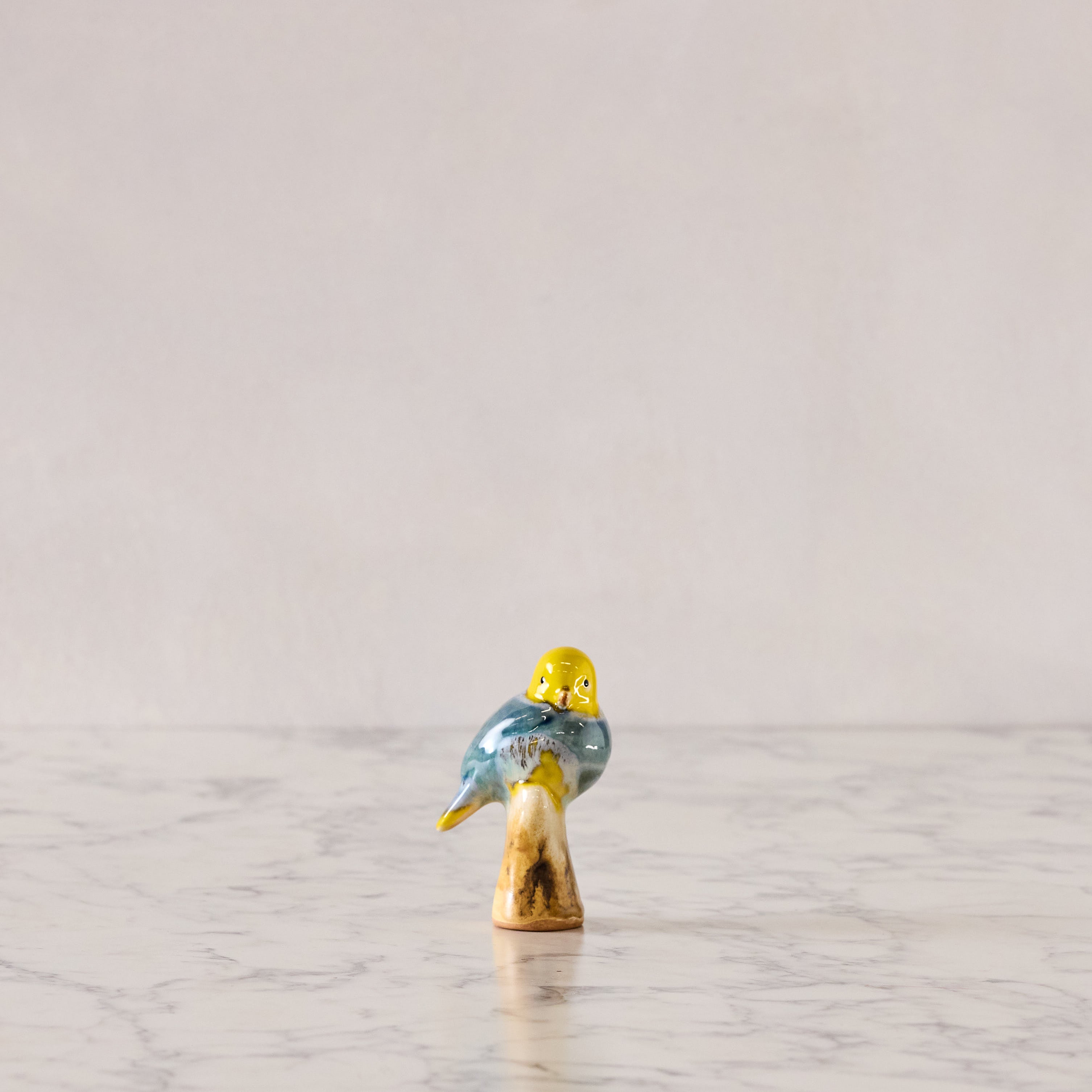 Songbird on Branch, Yellow, Blue